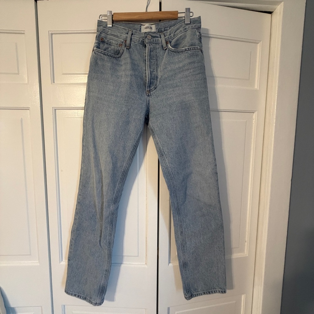 AGOLDE Lana Midrise Straight Jeans in Riptide